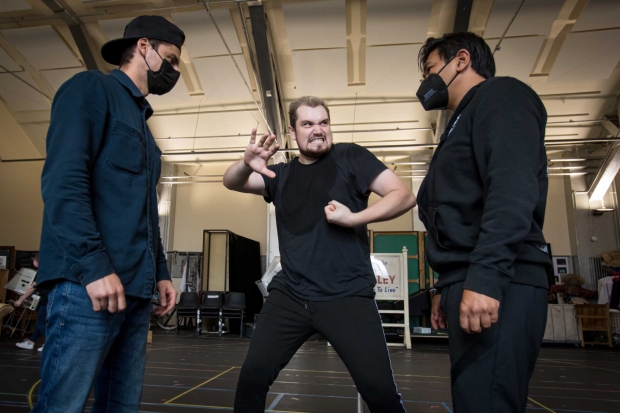 Fight associate Jonathan Bernard, Aiden Cutler and fight director Maurice Chan