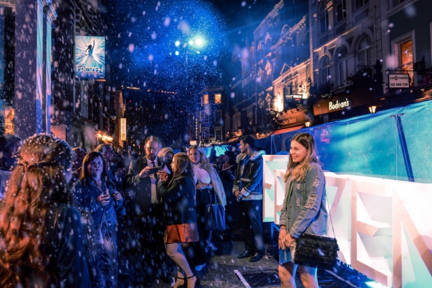 Audiences are met with snow after the curtain call