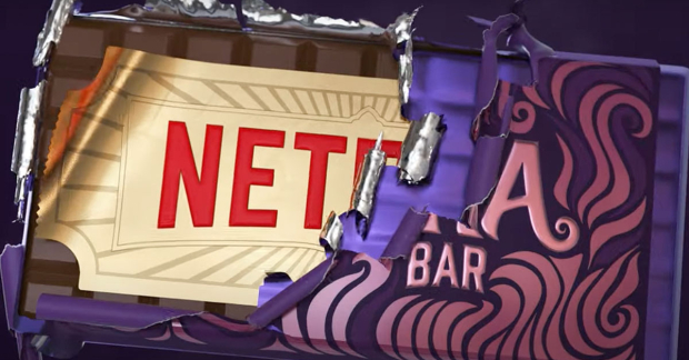 Netflix is the golden ticket in a Wonka bar, as part of the company&#39;s new graphic