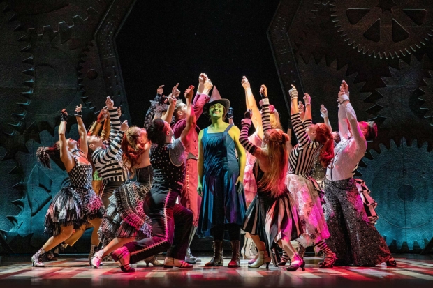 The Wicked company with Laura Pick (centre) as Elphaba