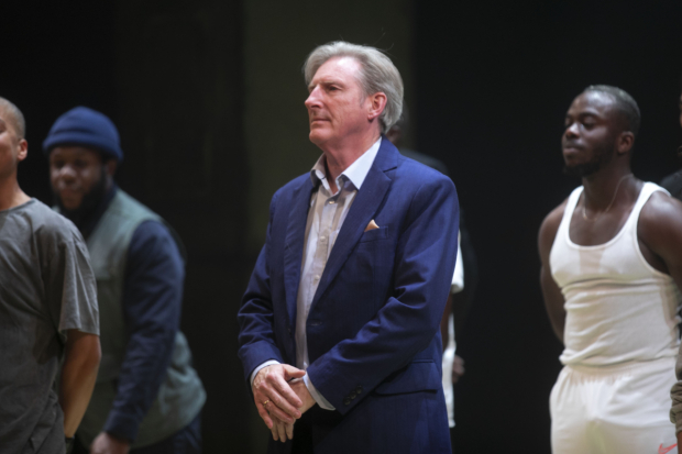 Adrian Dunbar (Ghost/Claudius) during the curtain call