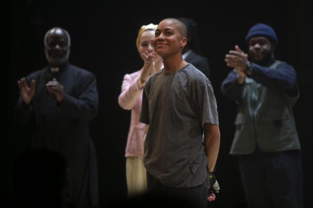 Cush Jumbo (Hamlet) during the curtain call