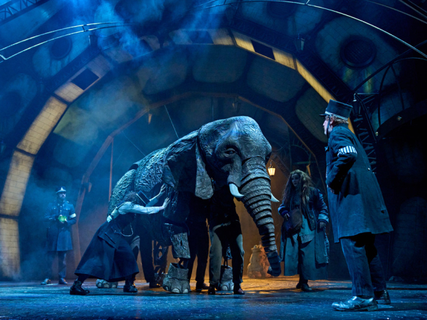The elephant puppet and ensemble 