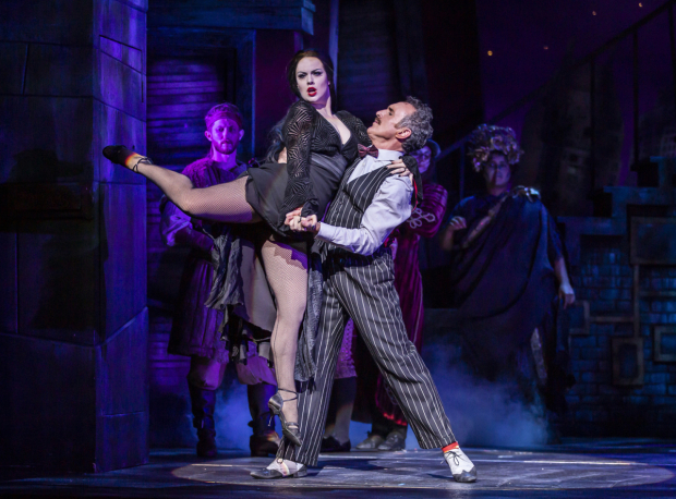 Cameron Blakely as Gomez Addams and Joanne Clifton as Morticia Addams