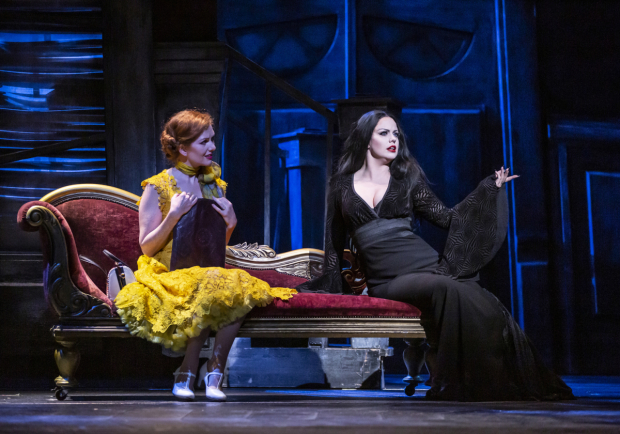 Kara Lane as Alice Beineke and Joanne Clifton as Morticia Addams