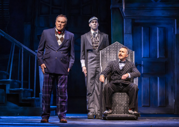 Sean Kingsley as Mal Beineke, Dickon Gough as Lurch, Cameron Blakely as Gomez Addams 