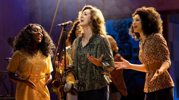 Molly-Grace Cutler with Naomi Alade, Louise Francis and Amena El-Kindy in Beautiful – The Carole King Musical