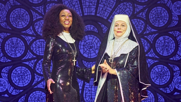 Beverley Knight as Deloris van Cartier and Jennifer Saunders as Mother Superior