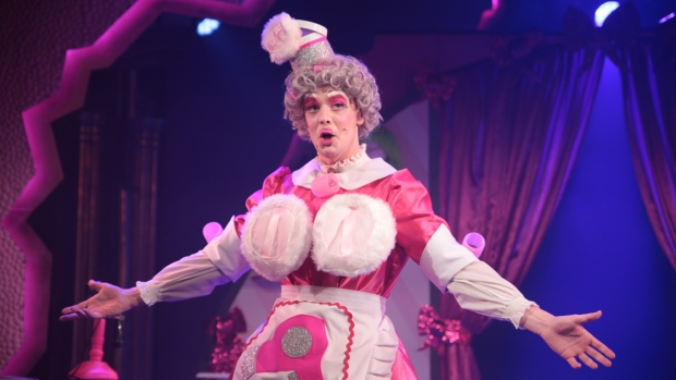 Matthew Baldwin in Mother Goose Cracks One Out at Above The Stag Theatre