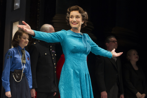 Kristin Scott Thomas (The Queen) during the curtain call on press night for The Audience when the show returned to the West End