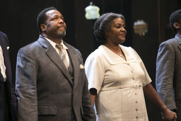 Wendell Pierce (Willy Loman) and Sharon D Clarke (Linda Loman) during the curtain call
