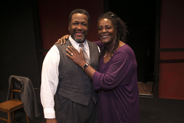 Wendell Pierce (Willy Loman) and Sharon D Clarke (Linda Loman) backstage