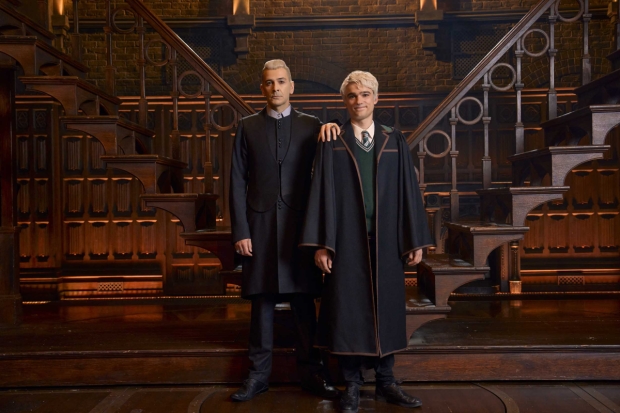James Howard (as Draco Malfoy) and Adam Wadsworth (as Scorpius Malfoy)