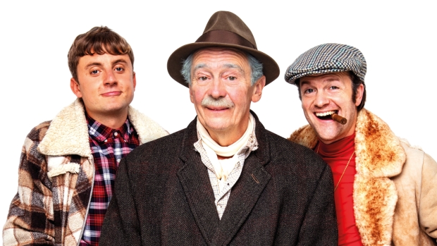 Paul Whitehouse (as Grandad) with Ryan Hutton (as Rodney) and Tom Bennett (as Del Boy)