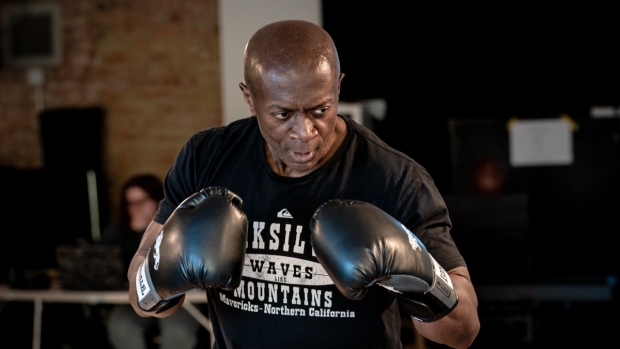 Mensah Bediako in rehearsals for On the Ropes