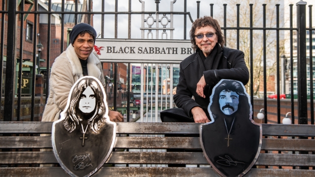Carlos Acosta and Tony Iommi on Black Sabbath Bridge in Birmingham