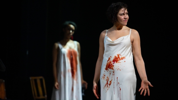 Nicole Cooper with Jade Ogugua in Macbeth (an undoing)