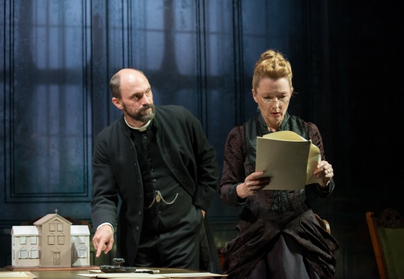 Will Keen (Pastor Manders) and Lesley Manville (Helene Alving)