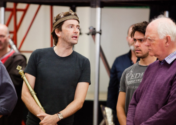 David Tennant and Oliver Ford Davies in rehearsal for Richard II