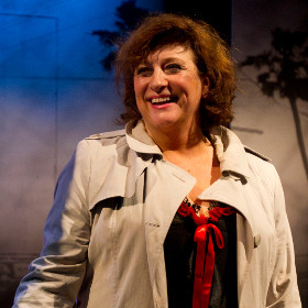 Caroline Quentin during the curtain call of Terrible Advice