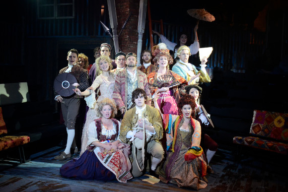 The company of Candide at the Menier Chocolate Factory