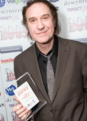 Ray Davies with his WhatsOnStage Award for Come Dancing