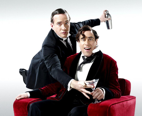 Matthew Macfadyen (Jeeves) and Stephen Mangan (Wooster) in Perfect Nonsense at the Duke of York&#39;s Theatre. 