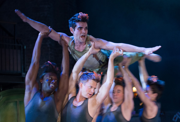 Peter Pan (Sam Swann) being held aloft by the Shadows