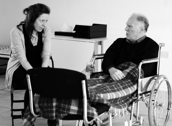 Kirsty Malpass and Tim Pigott-Smith in rehearsal for Stroke of Luck