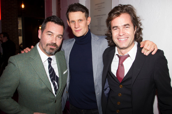 Duncan Sheik, Matt Smith and Rupert Goold at the premiere of American Psycho