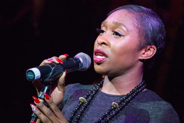 Cynthia Erivo performing at the WhatsOnStage Awards launch