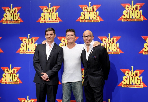 Nigel Harman, Simon Cowell and Harry Hill at the launch of I Can&#39;t Sing!