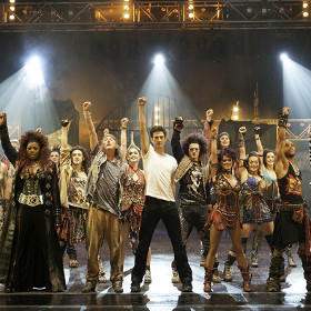 The current cast of We Will Rock You