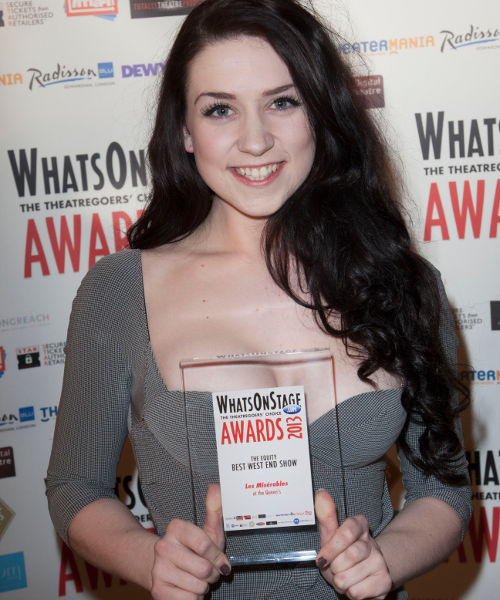 Danielle Hope at the 2013 WhatsOnStage Awards