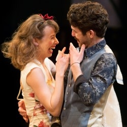 Ellie Piercy as Beatrice and Paul Ready as Benedick in Much Ado About Nothing 