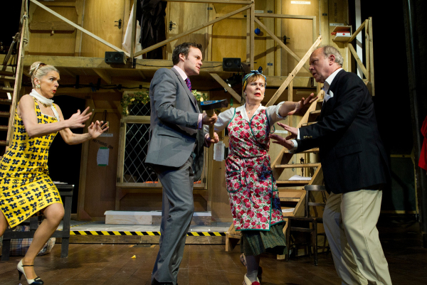 Janie Dee, Jamie Glover, Celia Imrie and Jonathan Coy in the Old Vic Theatre production of Noises Off