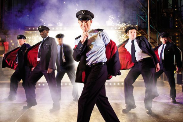 The cast of Full Monty the Play at Noel Coward Theatre