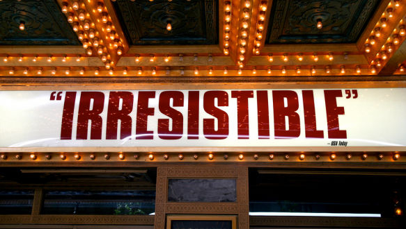 Opinions writ large: A marquee on Broadway