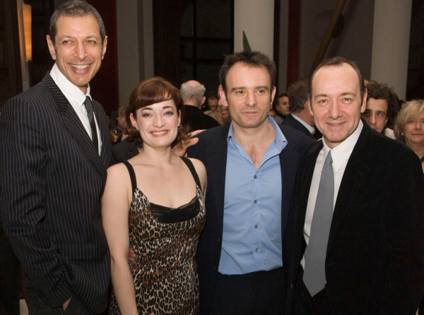 Spacey (r) with Warchus and Speed the Plow co-stars Jeff Goldblum and Laura Michelle Kelly in 2008