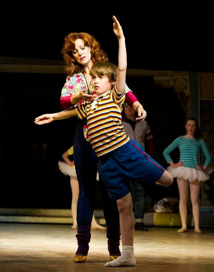 Ruthie Henshall (Mrs Wilkinson) and Matteo Zecca (Billy) in Billy Elliot
