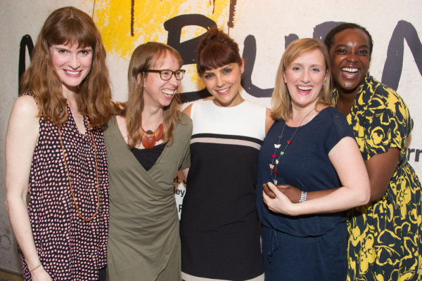 Anne Washburn (second from left) with cast members Justine Mitchell, Annabel Scholey, Jenna Russell and Wunmi Mosaku