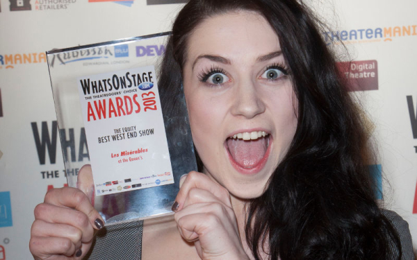 Danielle Hope at the 2013 WhatsOnStage Awards