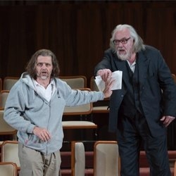 Rainer Trost (l) as Aron &amp; John Tomlinson (r) as Moses