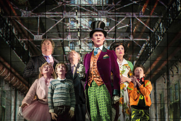 Alex Jennings (Willy Wonka) and the cast of Charlie and the Chocolate Factory