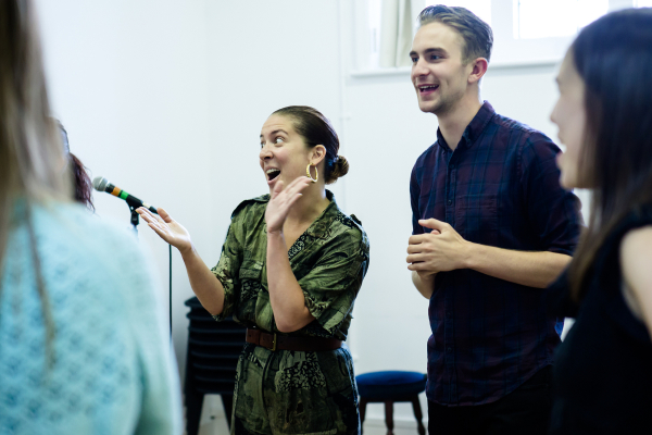 Natalie Casey and Paul Ham in rehearsals for Albion