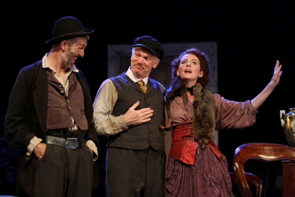  Louis Dempsey (Joxer)Des McAleer (Captain Jack Boyle) and Aoife McMahone (Mrs Maisie Mafdigan) in Juno and The Paycock by Sean O&#39;Casey.