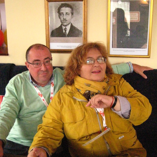 Michael Coveney with Bulgarian critic and programmer Vassilka Bumbarova at Bitef