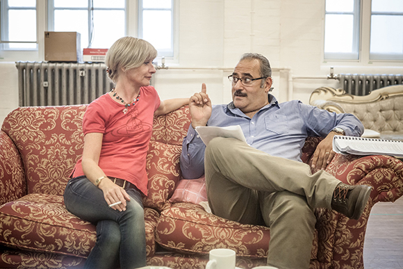 Jane Horrocks and Ayub Khan Din in rehearsals for East is East