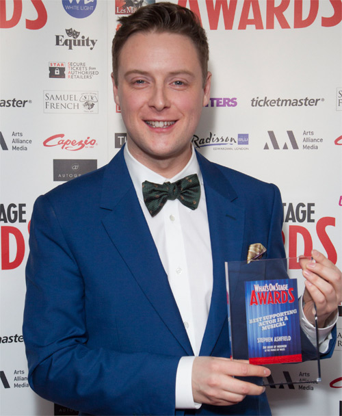 Stephen Ashfield at the 2014 WhatsOnStage Awards