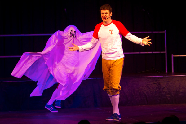 Dan and Jeff from Potted Panto ably demonstrating the ghost gag